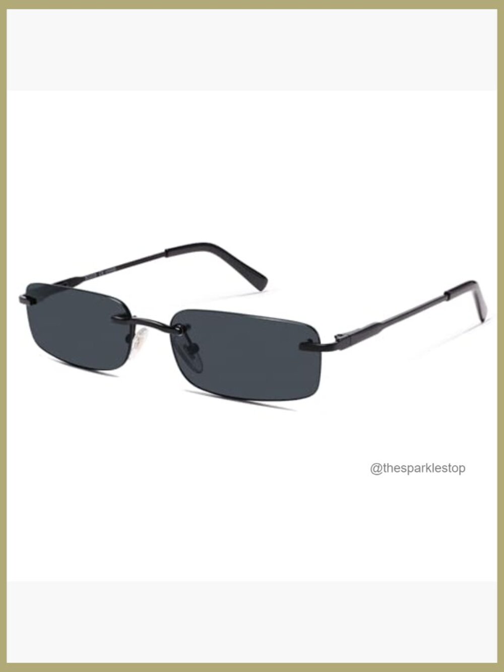 Trendy Small Square Retro Rimless Stainless Steel Sunglasses with UV Protection - Picture 4 of 7
